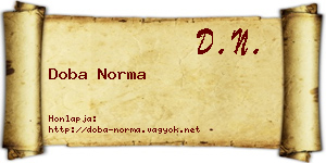 Doba Norma névjegykártya